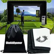 Obokidlyamor Upgrade Newest HD Sound Insulation Screen Indoor;Double Golf Simulator Impact Screen for Golf Training Projection Screen; Clear HD Projection Surface for Golf Home Practice Projection Screen