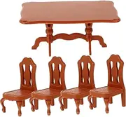 Realistic Miniature Dining Table Chair Set Mini House Accessory for Boys and Girls