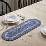 Table Runner Great Falls Blue Jute Farmhouse 8x24 Oval Kitchen Decor VHC Brands