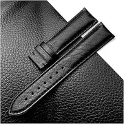 [OVARIA] 20mm 22mm Universal Leather Watchband Watch Strap Fit For Zenith Fit For Hamilton Fit For Omega Man Watch Scrub Pattern Black Bracelet