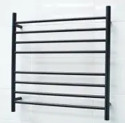 Radiant Heated Towel Ladder 750mm x 750mm 8 Bar Clothes Rail Matte Black BRTR06