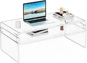 Solaround Acrylic Coffee Table for Living Room, Transparent Clear Coffee Table (Clear)