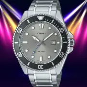 Casio MDV107D-8AV Men's Gray Duro 200M Watch Diver Modern Analog Steel New