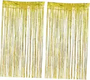 Alipis 2Pcs Foil Fringe Curtain Backdrop Shimmering Birthday Party Decorations for Photo Props and Festive Events