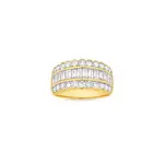 Alora 10ct Gold 2 Carats Tw Lab Grown Diamond Three Row Band