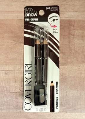 CoverGirl Easy Breezy Brow Fill + Define Water Resistant Pencil, Rich Brown 505