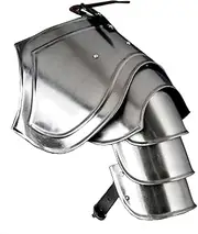 Warrior Steel Pauldrons Knight Shoulder Guard LARP Reenactment, Silver, Medium