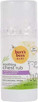 Baby Chest Rub Stick, Coconut Oil, Shea Butter and Manuka Honey Lavender & Eucal