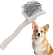 Slicker Brush | Pet Cleaning Grooming Slicker Brush - Shedding Animals Massaging Gentle Comb, Wood Handled Tool Portable for Home, Shelter, Traveling