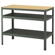 BROR work bench, grey-green/pine plywood, 110x55 cm