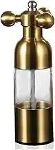 Pepper Grinder, 7x2x2 Adjustable Coarseness Pepper Grinder Manual with Handle, Refillable Stainless Steel Pepper/Salt Grinder for Home, Restaurant, Salt and Pepper Grinder Set