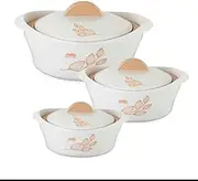 Cello Maple Insulated Casserole Hot Pot Food Warmer, 3-Piece Gift Set, Assorted Colors (500mL, 1000mL, 1500mL)