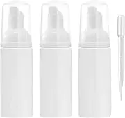 60ml 3 Pcs White Foam Pump Bottles Portable Empty Plastic Foaming Pump Soap Dispenser Bottles Travel Size for Cleaning, Travel, Cosmetics