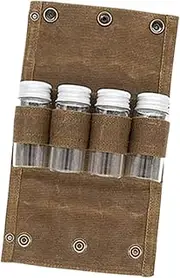 Perfeclan Camping Spice Kit Travel Bag Holder with Carrying Bag Salt Sugar Storage Spice Bag with Jars Glass Jars for Hiking Picnic BBQ