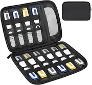 [Lacdo] USB Flash Drive Case Thumb Drive Holder Case Organizer Portable Electronic Accessories Storage Bag for SanDisk/Samsung/SamData USB Flash Drives Jump Drive Memory Stick, Cable, SD Card, Black