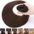Balayage Remy HUMAN Clip in Real Hair Extensions Brown Full Head Long Weft Black
