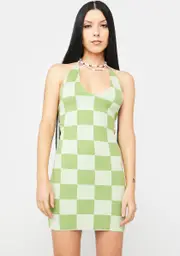 [Peppermayo] Lime The Groove Knit Halter Dress