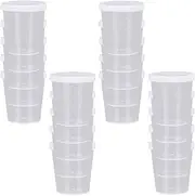 20PCS Plastic Medicine Cups with Lids, 30ML Clear Reusable Graduated Cups Transparent Scale Measuring Cups, Measure Container for Mixed Pills, Liquid Medication