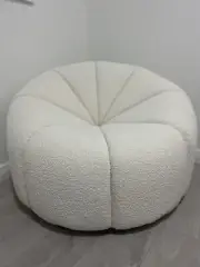 Boucle Chair White Cloud Chair Black Base Luxury Brand New