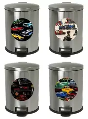 1.3 Gallon Step Trash Can Cars Trucks Trains Vintage Autos Cars Theme Decal