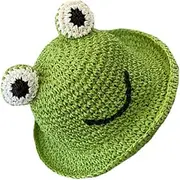 [ROMISBABA] Frog Hat Sun Hats Summer Hat Hats Sun Hat Boys Hats Floppy Beach Hat Beach Hats for Sun Hat for Beach Hat Froggy Hat Straw Green