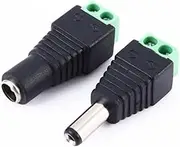 LIFKICH 5pcs Male and 5pcs Female Dc Power Connectors 12v Jack Cable for Strip Lights CCTV Cameras No-Soldering Screw Terminal Adapter