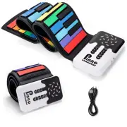 49 Key Roll Up Keyboard Piano, Portable Digital Electric Foldable Piano Keybo...