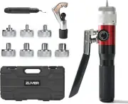 Hydraulic HVAC Swaging Tool Kit with Tube Cutter, Deburring Tool, and 7 Expander