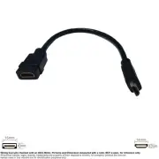 Adapter Video HDMI Female Male Pass Thru Extender Port Replicator 12"