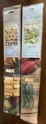 Lot Of 2 Silhouettes IMPRESSIONS FLAG Laurie Korsgaden NIB Sunflowers Garden