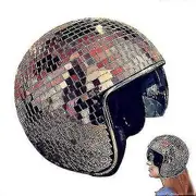 Disco Ball Helmets Hat With Retractable Visor Glitter Glass Disco Helmet Stunning Disco Ball Helmets Gold
