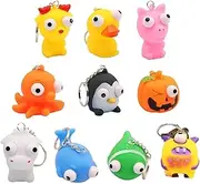 Fidget Toy Keychain - Squeeze Toy Keychain | Animal Squeeze Toy Keyring, Pop Out Eyes Squeeze Toy Keychain, Anti Stress Ball Vent Animal Keychain, Squeezing Toys Animal Keychain