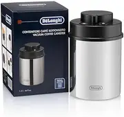 [De'Longhi] Vacuum Coffee Canister DLSC063, Airtight Storage for Coffee Beans and Ground Coffee, Built-in Date Indicator, 1.5L Capacity Holds Approx. 500g Coffee Beans, Stainless Steel