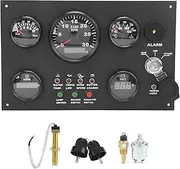 Brilluxa Switch Panel, Control Board, 12V 24V Multi-Function Gauge Display, Oil Pressure Water Temp Meter, Hour Voltage Monitor Panel