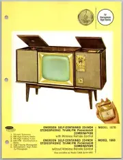 1961 Emerson TV and Sereo Model #1670, # 1668 Sales Brochure Flyer Print Ad