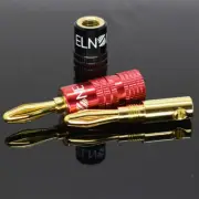 8pcs ELNONE High Quality Gold Plated Speaker Banana Plug Hi-Fi Audio Connector