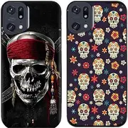 2 Pcs/Lot Pirate Skull Printed TPU Soft Gel Silicone Back Phone Case Cover (Case for Oppo Find X5 Pro)