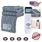 Luxurious Heated Blanket with Wireless Remote - 5 Heat Settings in Light Grey