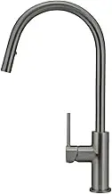 Round Piccola Pull Out Kitchen Mixer Tap - Shadow Gunmetal