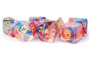 Unicorn Resin Polyhedral Dice Set - Cosmic Carnival