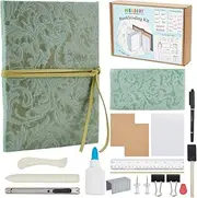 WEBEEDY Bookbinding Kit Complete Book Making Kit DIY Journal Set Vintage Writing Journal Notebook Journal Kit for Work,Note Taking,Travel, Business,Personal Diary,15X21(A5) cm
