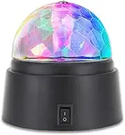 Sansai Battery Powered Mini LED Party Disco Light Spinning/Rotating Indoor 9cm