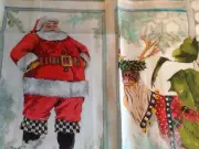 NEW Mackenzie Childs MERRY CHRISTMAS SANTA & Prancer Kitchen Towel NEW