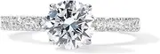 [PAVOI] 14K Gold Plated Round Cut Solitare Cubic Zirconia Engagement Ring for Women | Fake Wedding Ring for Women | Fake Engagement Ring | Promise Ring