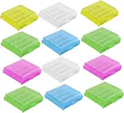 QUMIIRITY 20 Pcs Transparent Battery Storage Case Holder Lightweight Organizer for Aa AAA Batteries Leakproof Compact Design Easy to Carry for Home and Travel Random Color