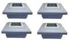4-pk Solar White Cap Light With 4 Bright White SMD LED For 5"x5" PVC/Vinyl Post