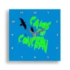 3dRose, Halloween Ravens Caws For Concern Fun Pun Green Text 2, Wall Clock