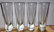Vintage 1980s CARLO MORETTI Bullet Glass Heavy POST MCM MODERN ITALY Made Set 4