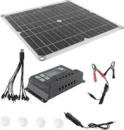 1Set Solar Panel Kit Emergency Power Supply for Outdoor Activities High Conversion Efficiency Portable Design for Mobile Phones and Devices for Camping and Travel