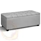 Artiss Storage Ottoman Footstool Blanket Box Foot Stool Bench Toy Seat Grey